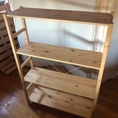 無印良品パイン材ユニットシェルフ　幅８６×奥行２６×高さ１２０ｃｍ