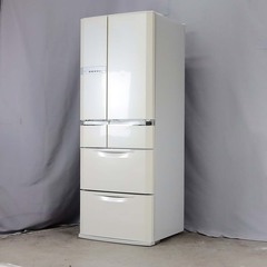 中古 冷蔵庫 フレンチ6ドア 520L ファン式 訳あり特価 三菱 MR-E52S-PS 観音開き 自動製氷 FB0518の画像