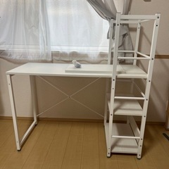 流山市引取り歓迎★パソコンデスク 机 ホワイトウォッシュ
