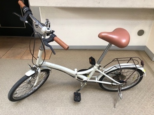 折りたたみ自転車【白】6段変速