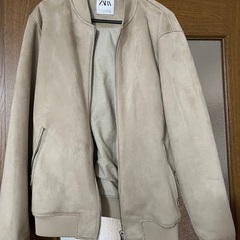 ZARA フェイク　レザー　ジャケット　ベージュ
