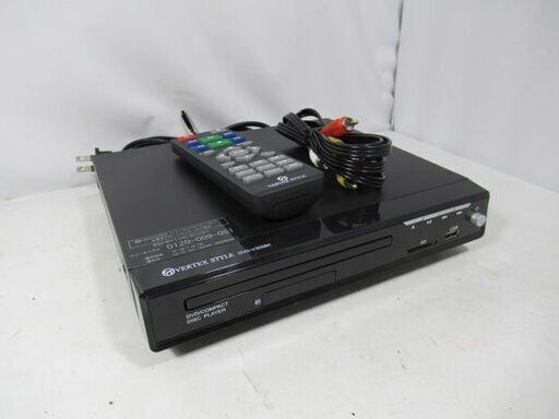 1ヶ月保証/DVDプレーヤー/リモコン付き/コンパクト/ミニ/ヴァーテックス/VERTEX/DVD-V305BK/中古品/J5016/