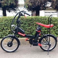 世界に一台 フルカスタム 電動アシスト自転車 折り畳み自転車 e-BIKE 黒赤の画像