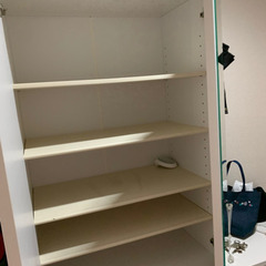 二段立て下駄箱　ホワイト　鏡付き　の画像