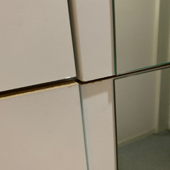 二段立て下駄箱　ホワイト　鏡付き　の画像