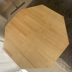 六角形　天然木ローテーブル（90cm）