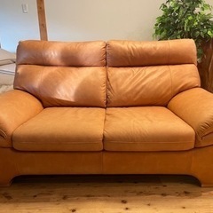2人掛けソファー レザーキャメルjtse