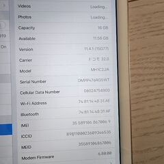 Ipad Air 2 16GB wifi+セルラーモデル (docomo)