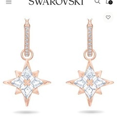 Swarovski Symbolic ドロップピアス 星, ホワ...