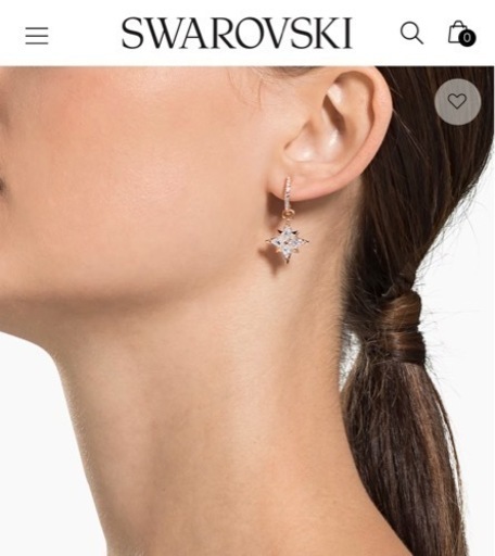Swarovski Symbolic ドロップピアス 星, ホワイト, ローズゴールドトーン・プレーティング