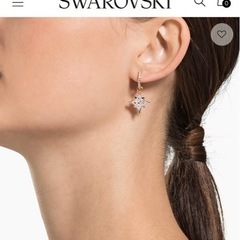 Swarovski Symbolic ドロップピアス 星, ホワイト, ローズゴールドトーン・プレーティングの画像