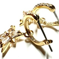Swarovski Symbolic ドロップピアス 星, ホワイト, ローズゴールドトーン・プレーティングの画像