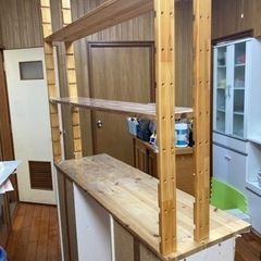 手作りカウンター棚