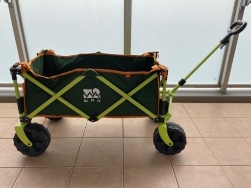 美品 waq アウトドア キャリーワゴン キャリーカート グリーン 緑 大容量