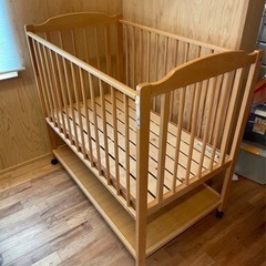 国産ひのきベビーベッド　ハイタイプ　120cm×70cm 澤田工業
