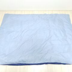 【 東京都 調布市 柴崎 】 NITORI ニトリ 布団 一式 セット 枕 敷き 掛け 3点 シングル ★ ブルー ネイビー 水色 ストライプ   美品の画像