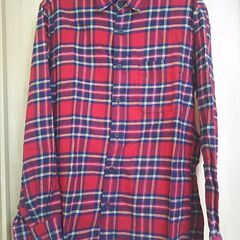 ユニクロ　ネルシャツ　M　1回着用　中古　赤