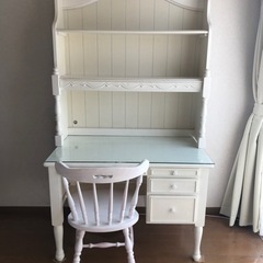 デスク　ホワイト家具　姫系　プリンセス系