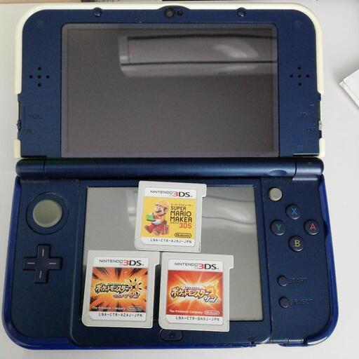 【受付再開です！】ニンテンドー3DSLLカセット3本付、ポケットモンスター ウルトラムーン ポケットモンスターサン、マリオメーカー