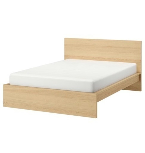 IKEA MALM マルム　ベッドフレーム　クイーンサイズ　低め　引き取り希望 MALM マルム ベッドフレーム, ホワイト, 160x200 cm - IKEA