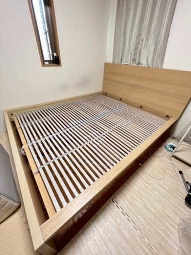 受付終了】IKEA MALM マルム ベッドフレーム クイーンサイズ