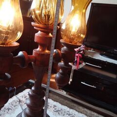 🌈インテリア電気スタンド木製手作り MADE IN SPAIN(スペイン製)の画像