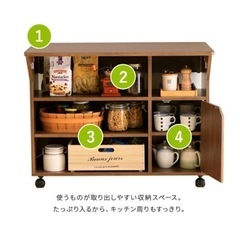 キッチンワゴン　収納付きダイニングテーブルの画像