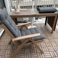 IKEA バルコニーセット（テーブル、イスの画像