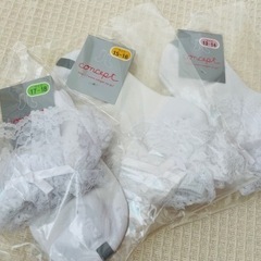 【新品未使用】百貨店　白　レース　靴下の画像