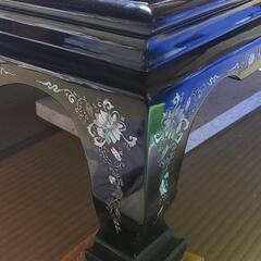 【引渡し者決定】韓国螺鈿 孔雀柄の座卓の画像