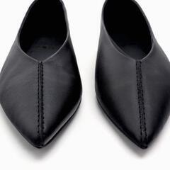 ZARA レザー フラットシューズ 40の画像