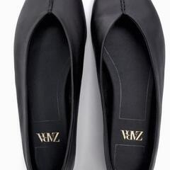 ZARA レザー フラットシューズ 40の画像