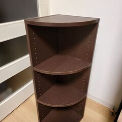 ニトリ カラーボックス コーナー ３段 ダークブラウン(商品コー...