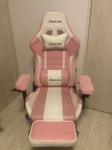 引取割引あり！ ゲーミングチェア　可愛い　白ピンク柄　美品