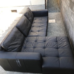 ニトリ　Ｌ字型ソファ　本革、合皮の画像