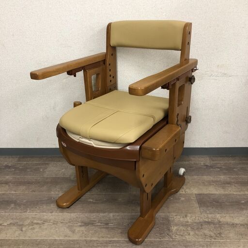 終 アロン化成株式会社 家具調トイレセレクトR はねあげ ポータブルトイレ 介護用 補助 便器 説明書付き 菊倉E