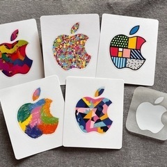 Apple 海外正規 デザイナーズアップルステッカー 6枚