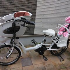 【電動アシスト自転車】前後チャイルドシート・シートクッション付！...
