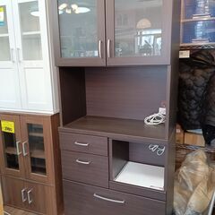 ニトリ　キッチンボード　コパン　サイズ（約）幅８０×奥４１×高さ１８１　ダークブラウン　■近隣配送無料 買取GO‼　栄和店