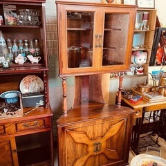 未使用品 萩原 アンティーク調キャビネット 横幅50㎝ 奥行35㎝ 高さ85㎝