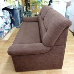 2人掛けソファ ダークブラウン 幅180㎝ スエード調 2Pソファ こげ茶 2.5