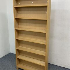 廃番 無印良品/MUJI タモ材 組み合わせて使える木製収納 ミドルタイプ D13.7cm 棚板6枚 ブックシェルフ 中古家具 店頭引取歓迎 R6999)