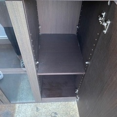 ニトリ　食器棚 収納 キッチン 台所 ダークブラウンの画像