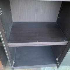 ニトリ　食器棚 収納 キッチン 台所 ダークブラウンの画像