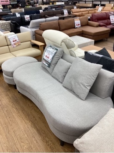 KC-19【新入荷　アウトレット】Y-KAGU サララ　カウチソファ2点セット　グレー