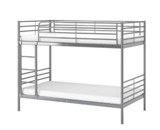 【IKEA】二段ベッド★イケア★パイプベッド2段ベットアルミ製？