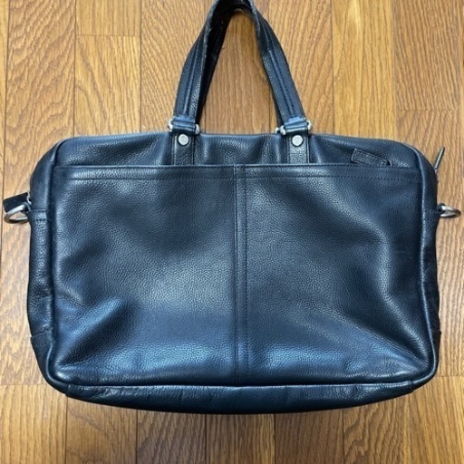 ◆COACH 本革　黒レザー　ビジネスバック◆