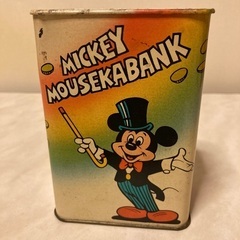 ミッキーマウス　貯金箱　ブリキ缶　レトロの画像