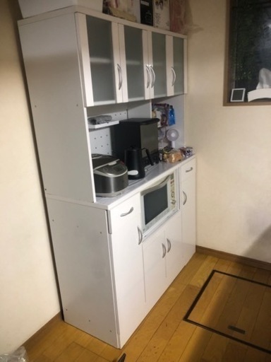 終了激安 良品大型レンジ台 ホワイト 受付停止