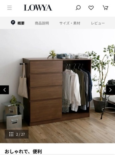 LOWYAハンガーラック付き収納